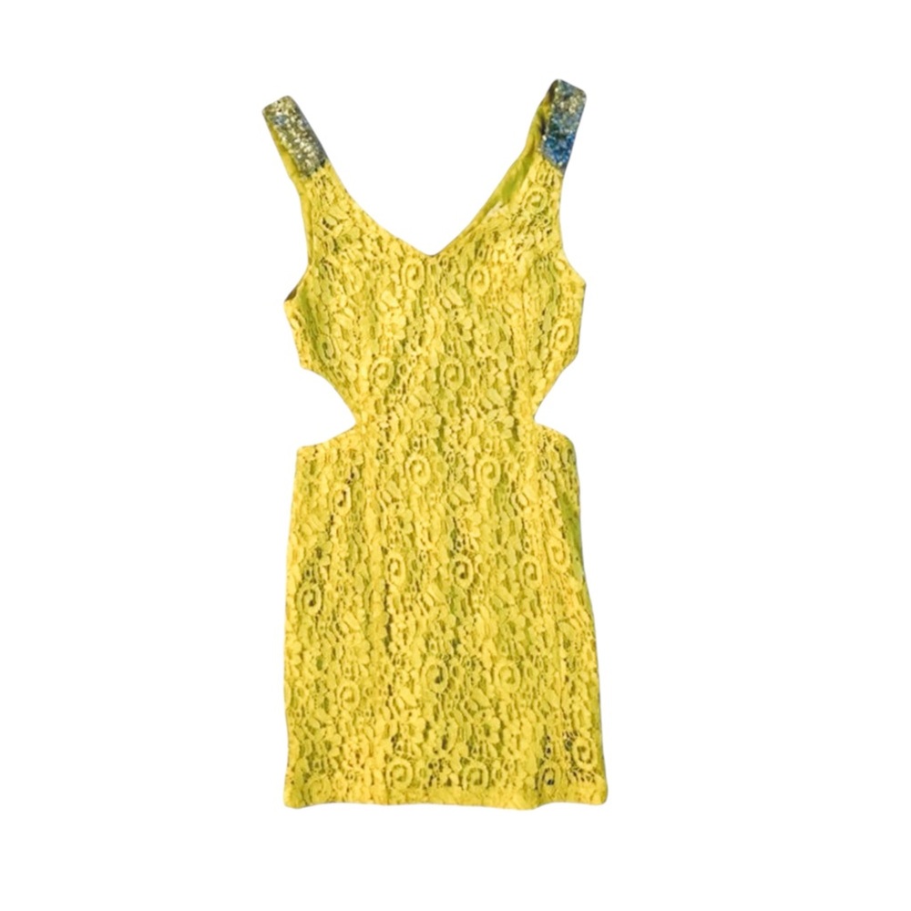 Sleeveless Lace Cut Out Mini Party Dress Women’s Size Small
